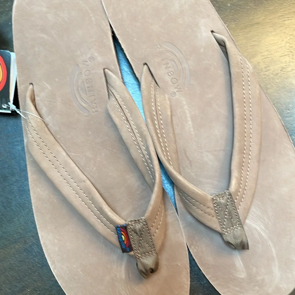 Rainbow double layer flip flops-color is dark brown - Picture 2 of 7
